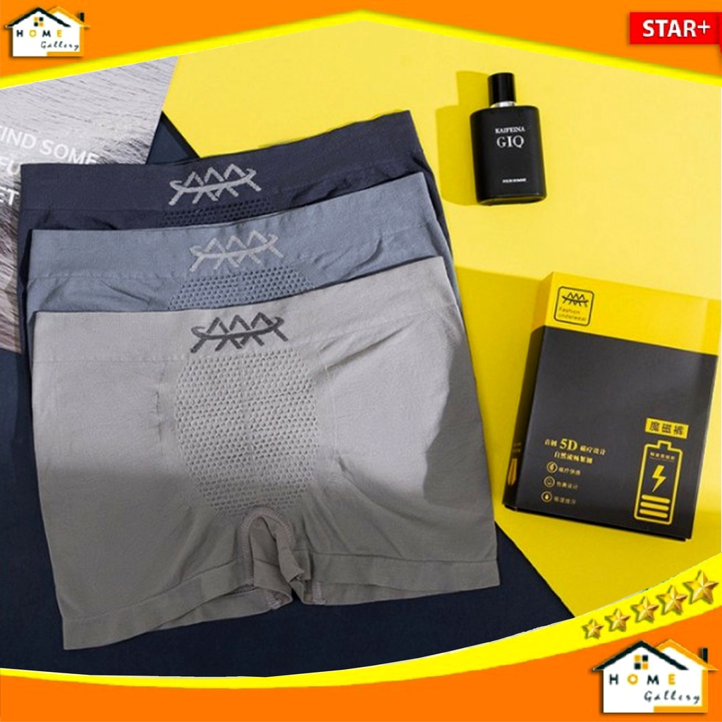 [COD] Ready  Boxer 5D Magnetic 1 BOX ISI 3 PCS | Untuk Kesehatan Vitalitas Pria Dewasa | Boxer Pria 