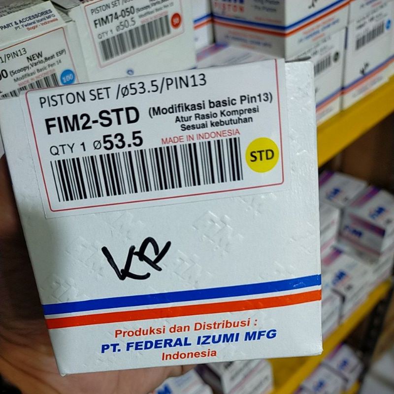 PISTON SEHER KIT FIM 2 BORR UP DOME MENTAH 53,5 54 54,5 55 55,25 MM PIN 13 JUPITER VEGA BEAT SCOOPY-Os std (53,5mm)