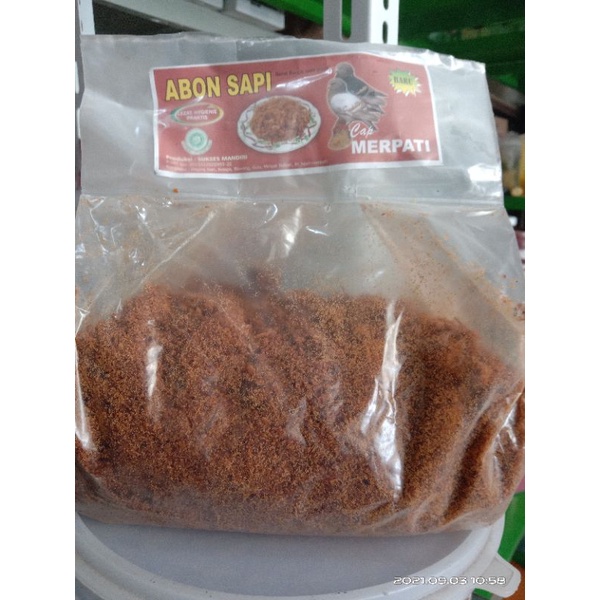 

abon sapi merk merpati non bawang repack 250gram