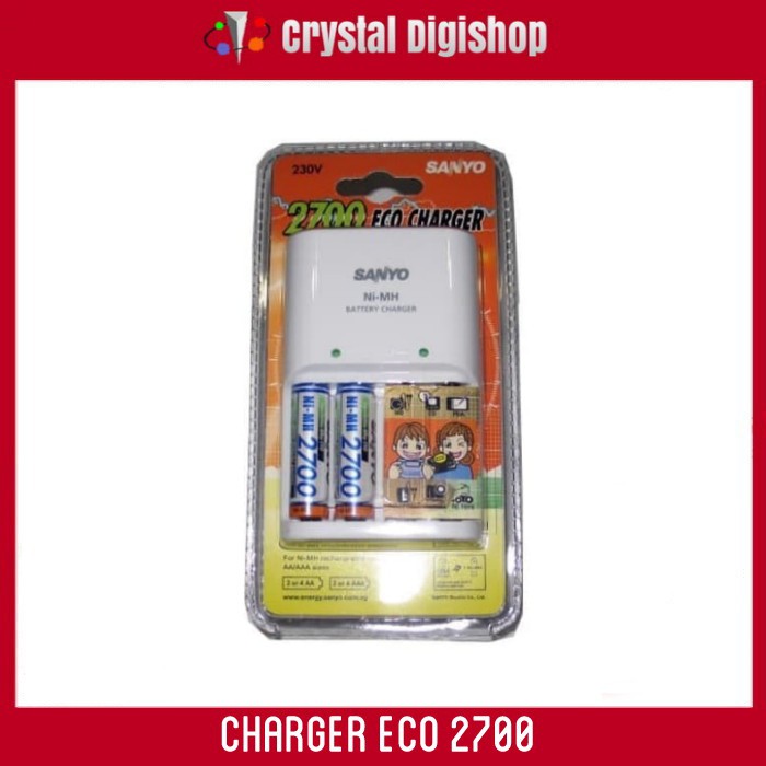 Charger Plus Baterai Sanyo ECO 2700 AA