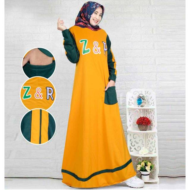 RR Fashion Muslim Dress Muslim Gamis Maxi ZR 4 warna