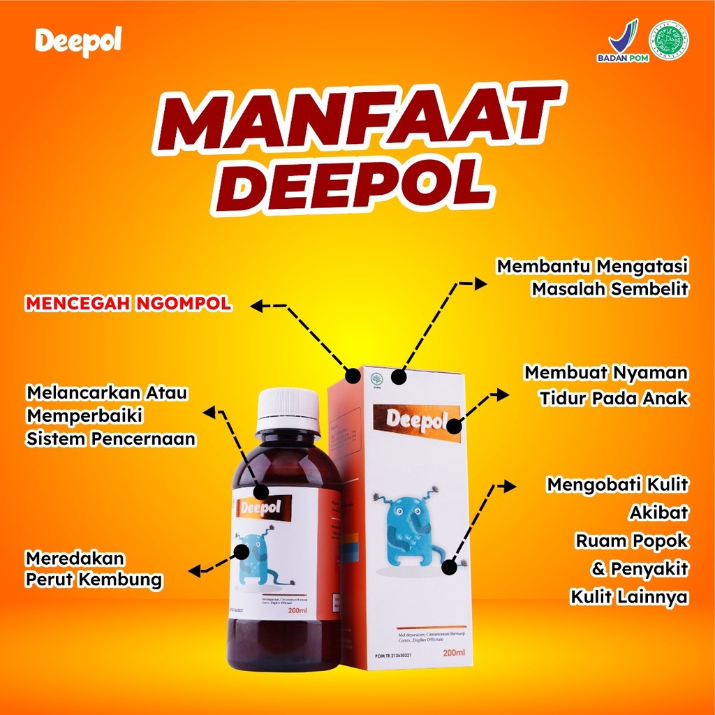 Deepol Madu Herbal Ori - Jane Merah - Kayu Manis - Vitamin Perlancar Pencernaan - Cegah Anak Ngompol