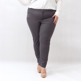 IWEARALICE Celana  kantor Katun  Stretch  big size Jumbo  