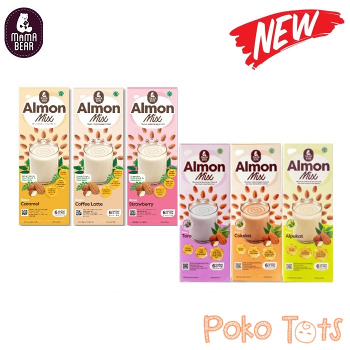 MamaBear Almon Mix 6 x 30gr Minuman Susu Pelancar ASI Almond Milk Ekstrak Daun Katuk Mama Bear WHS