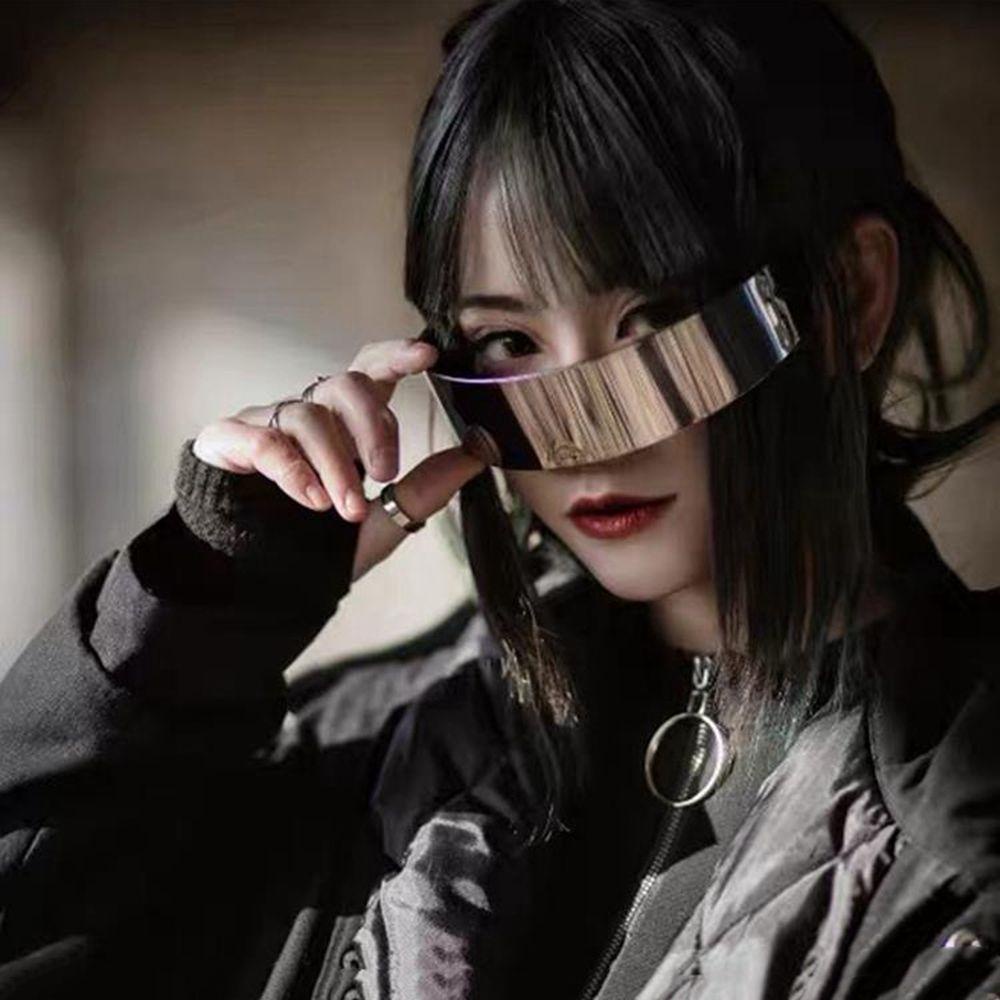 Kacamata Hitam Portable Bingkai Besar Bahan PC Gaya Punk Untuk Properti Foto