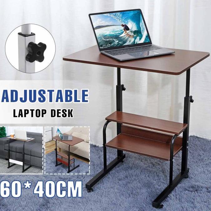 

Meja Laptop Kerja Belajar Lipat Roda Portable Serbaguna 60 x 40 cm