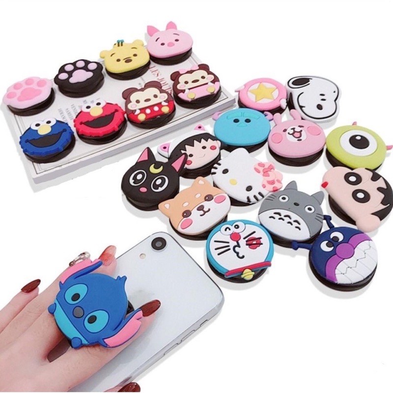 POPSOCKET KARAKTER / 3D PHONE HOLDER MOTIF PANDA/ KUCING/ DORAEMON/ CAT/ HELLOKITTY/ KEROPI/ EMOJI