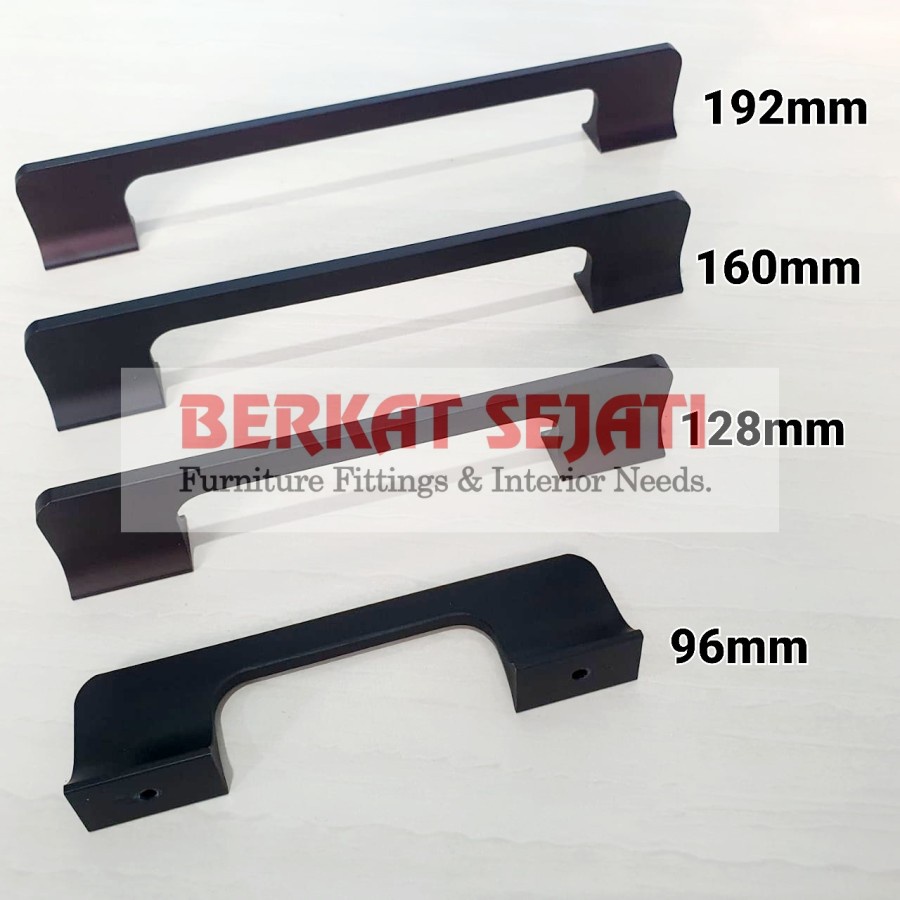 Handle Tarikan Laci Pintu Lemari Kitchen Minimalis HITAM 6617 192mm