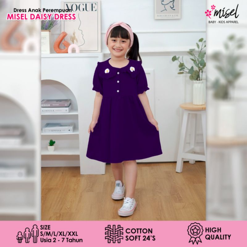 Midi dress anak daisy by misel motif ruffle bunga