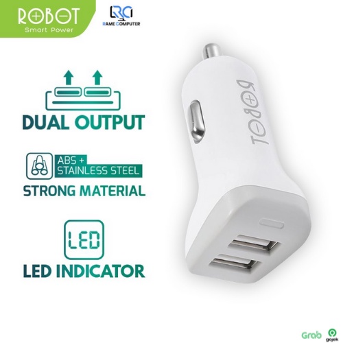 ROBOT RT-C06 Car Charger Colokan Mobil - 2 Port USB RTC06