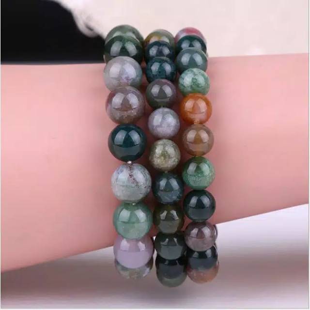 Gelang Wanita Kekinian Batu indian agate akik Untuk Kado