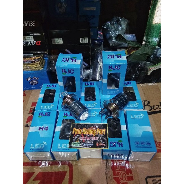 Lampu depan LED H4 super terang fokus 2 warna dekat putih jauh kuning