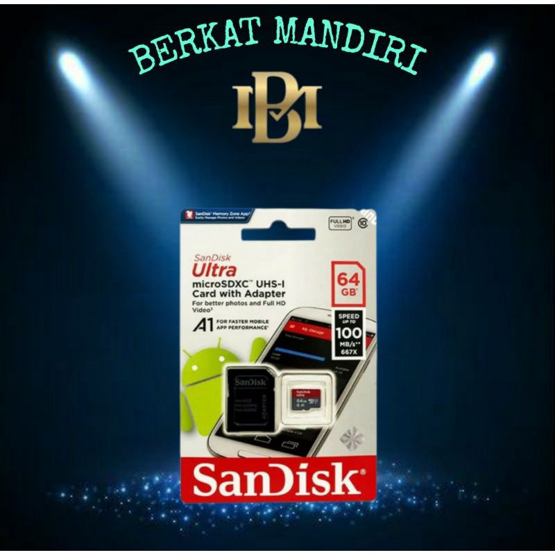 Memory Micro SD 64 GB Sandisk Ultra A1