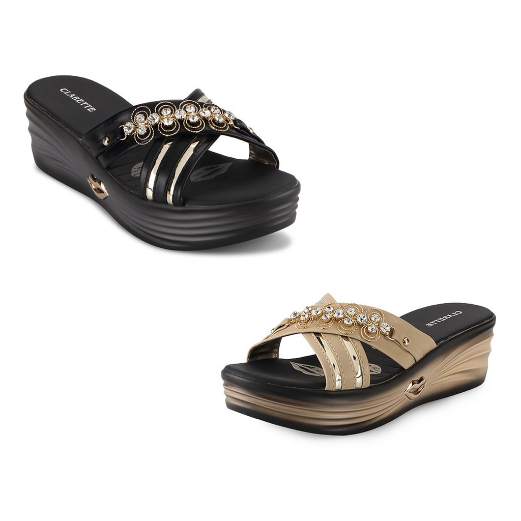 Clarette Sandal Wedges Wanita Emma | Shopee Indonesia
