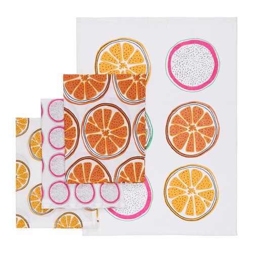 TORVFLY Lap dapur isi 4 pcs berpola oranye 45x60 cm