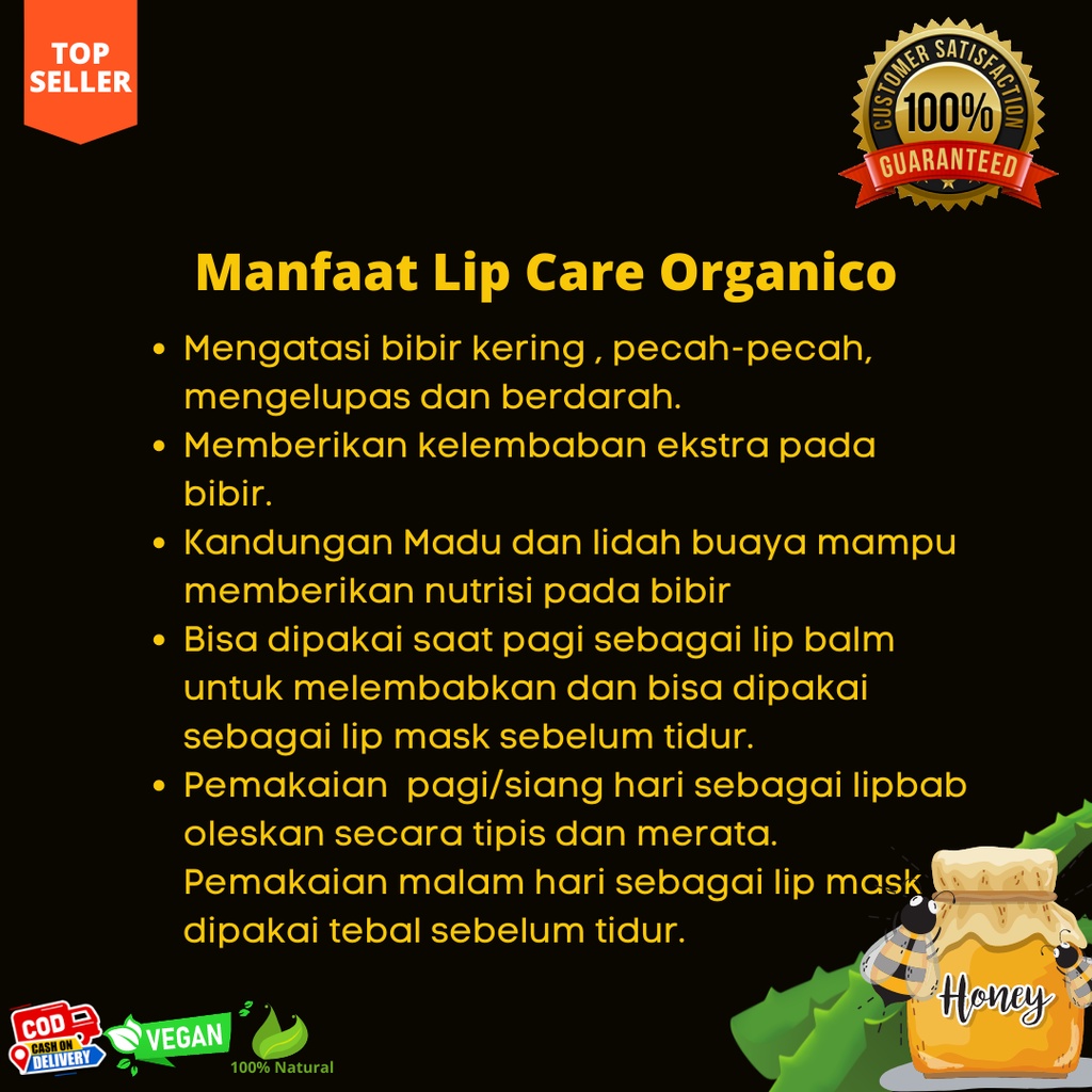 Pelembab Bibir Extra Moisturizing Lip Balm Bibir Kering Lip Care Lip Serum Lip Mask By Organico