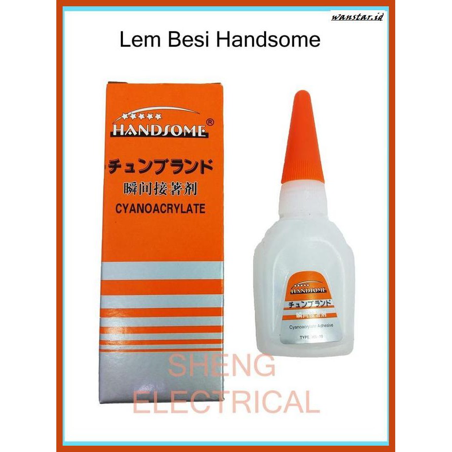 

TAKEREP- LEM KOREA HANDSOME/ LEM SERBAGUNA/ LEM BESI BOTOL CYANOACRYLATE -TNALAES-EPAT.