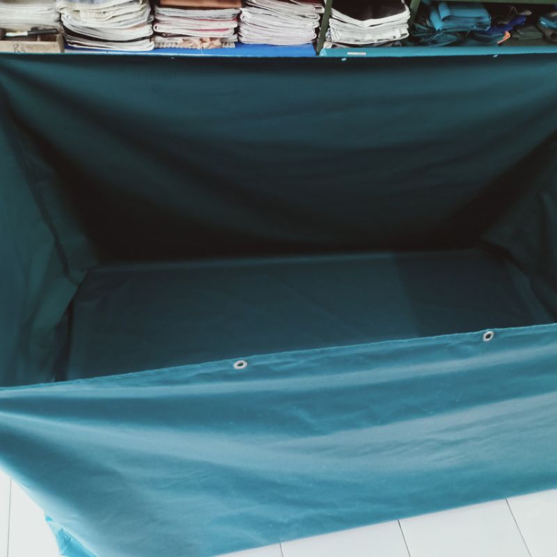 kolam terpal kotak 3x4x1.2 bahan semi karet orchid