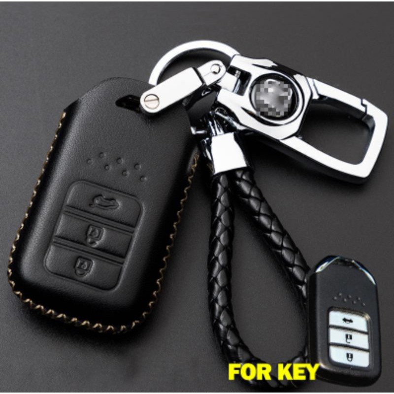 GANTUNGAN KUNCI SARUNG KULIT KEY COVER KEYLESS REMOTE MOBIL HONDA ALL NEW BRV HRV JAZZ CRV WRV 3 TOMBOL