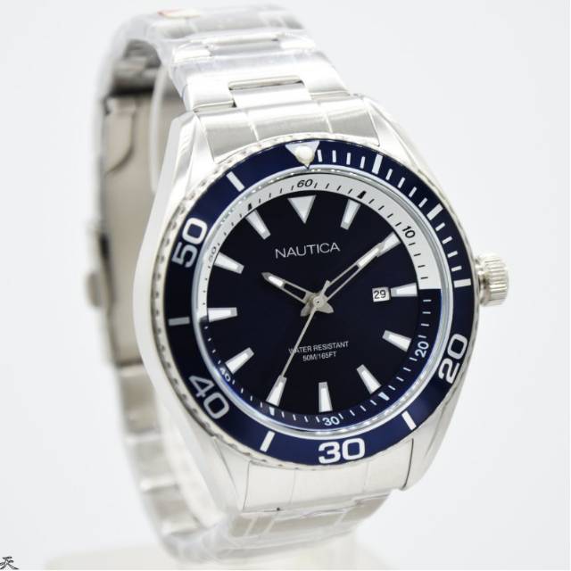 Jam Tangan Pria Nautica NAPN03006 Silver Rantai Original Murah