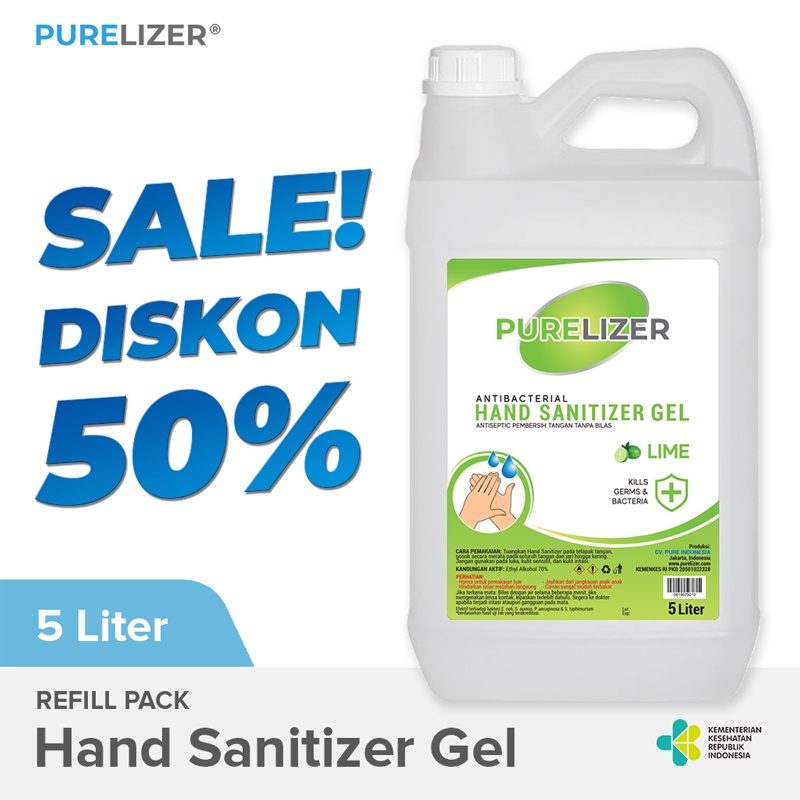 Hand Sanitizer Gel 5 Liter PURELIZER Refill 5L Handsanitizer Gel 5000ml