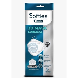 Softies Surgical 3D Mask / Duckbill / Duckshape 1 sachet (5pcs) Masker Medis