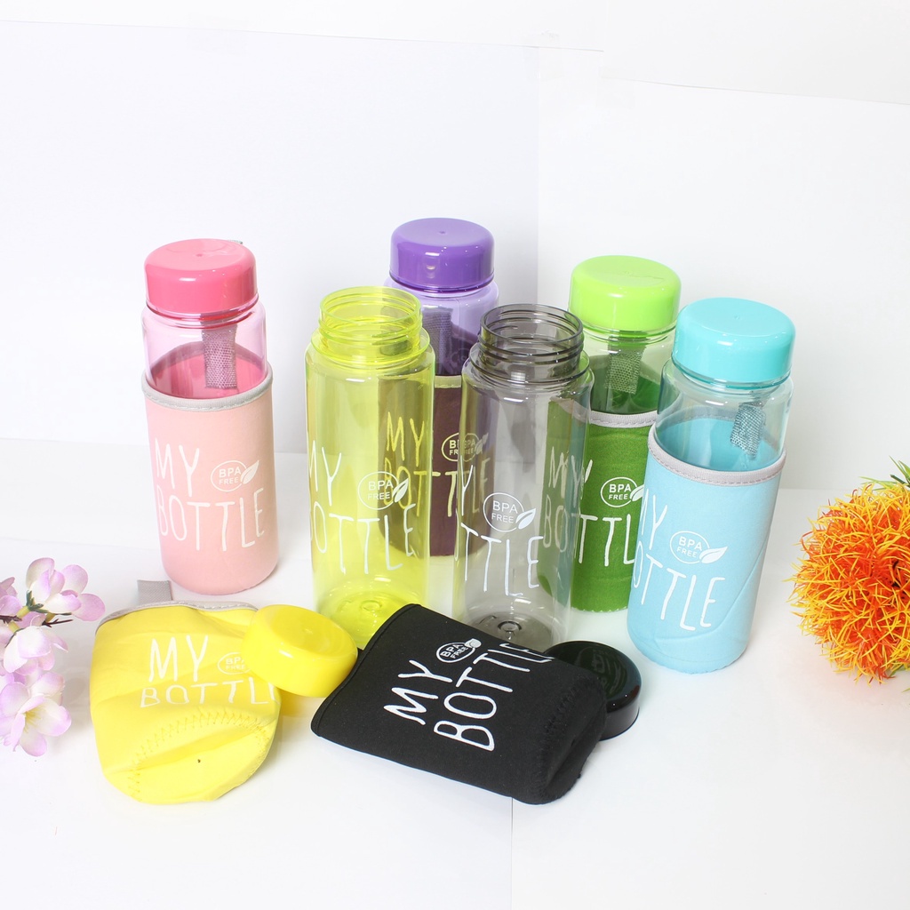 BOTOL MINUM BULAT BERWARNA MY BOTTLE + Free Pouch Busa Impor Murah