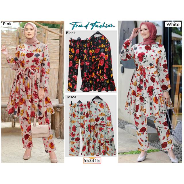 NEW SALE MURAH KUALITAS BAGUS/setelan celana wanita/setcel wanita/new/ setcel toska, peach, hitam,/m