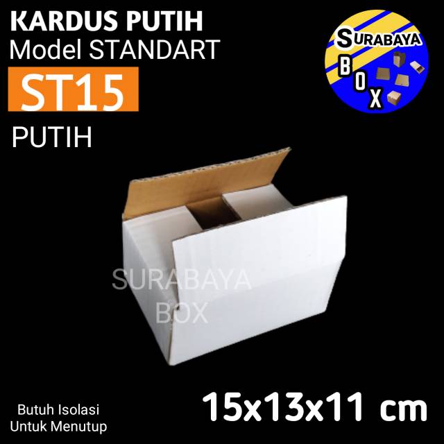 

KOTAK ST-15 PUTIH KARDUS KARTON BOX DUS PACKING AKSESORIS CORRUGATED