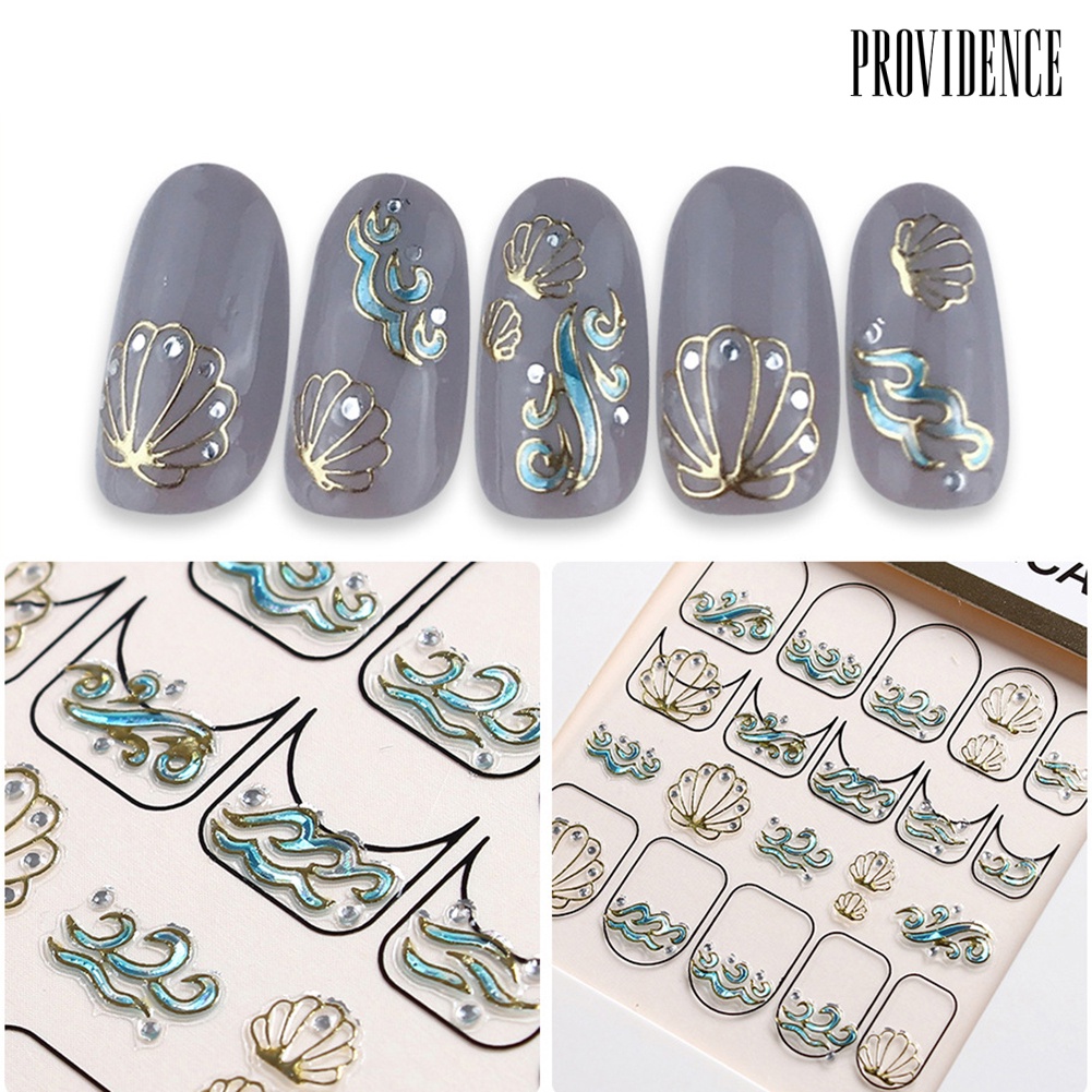 Providence 3D Scallop Starfish Geometric Gilding Nail Art Stickers Decals Manicure Decor