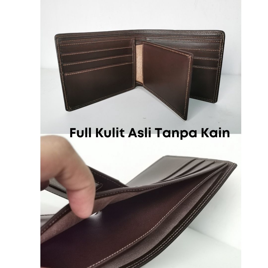 Dompet kulit asli model tidur full kulit asli Free custom Grafir nama