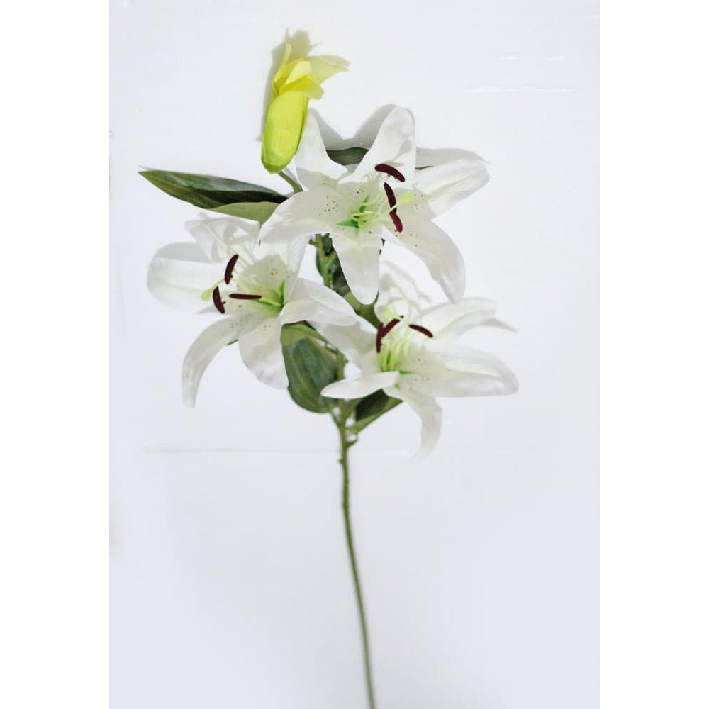 bunga plastik hias artificial LILY CASABLANCA KARET PANJANG PREMIUM