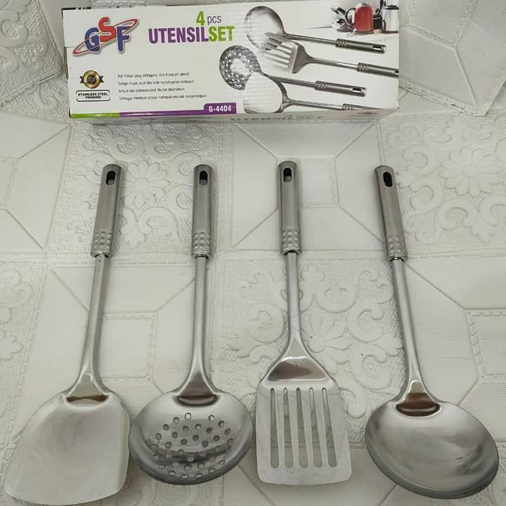 SPATULA SET 4PCS / SPATULA SET STAINLESS STEEL 4PCS / SUTIL SET STAINLESS STEEL 4PCS GSF G-4404 / GSF 4404 / GSF G 4404