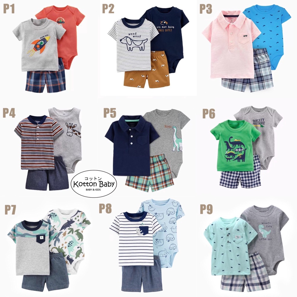 [ISI 3] 3-24bln SETELAN BAYI [Kualitas Impor] BAJU ANAK JUMPER KAOS ROMPER LAKILAKI catalog ZF P