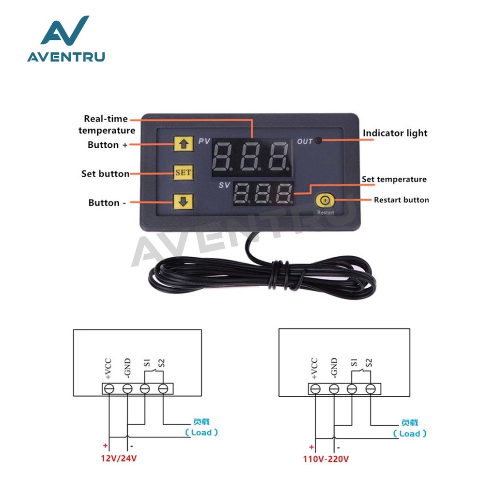 Regulator Thermostat Pengontrol Temperatur Controller AC Digital W3230