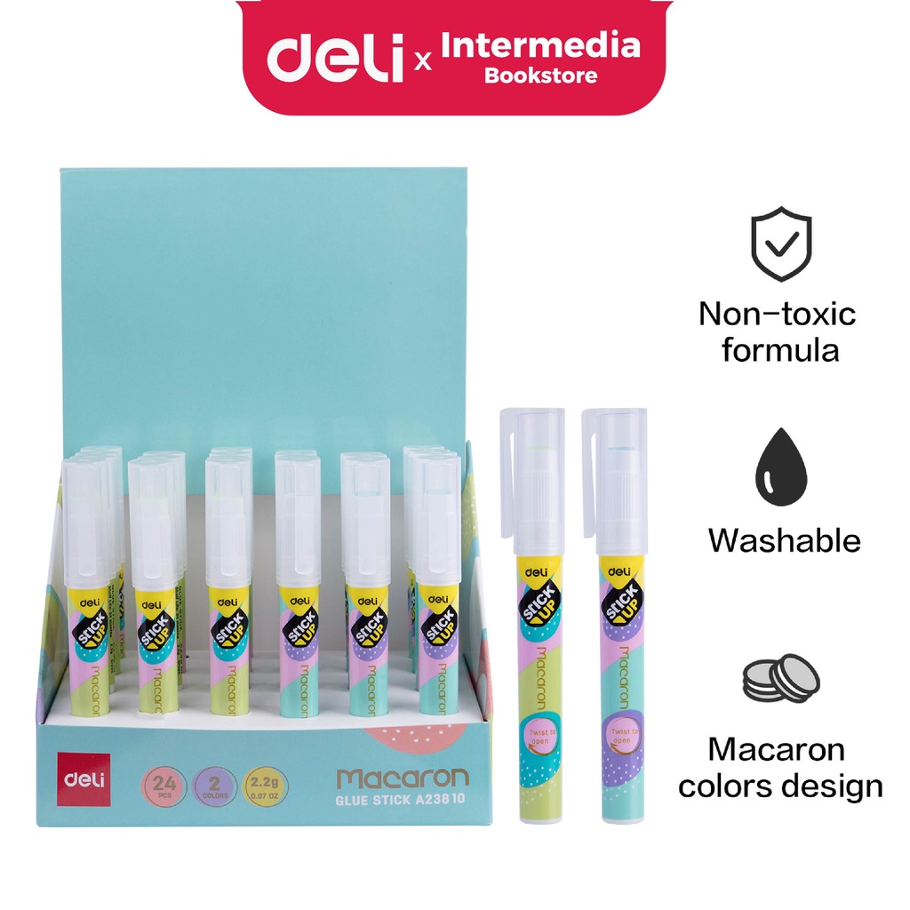 

Deli EA23810 Glue Stick Lem Kuat Bentuk Pena dengan Klip, Bisa Dicuci