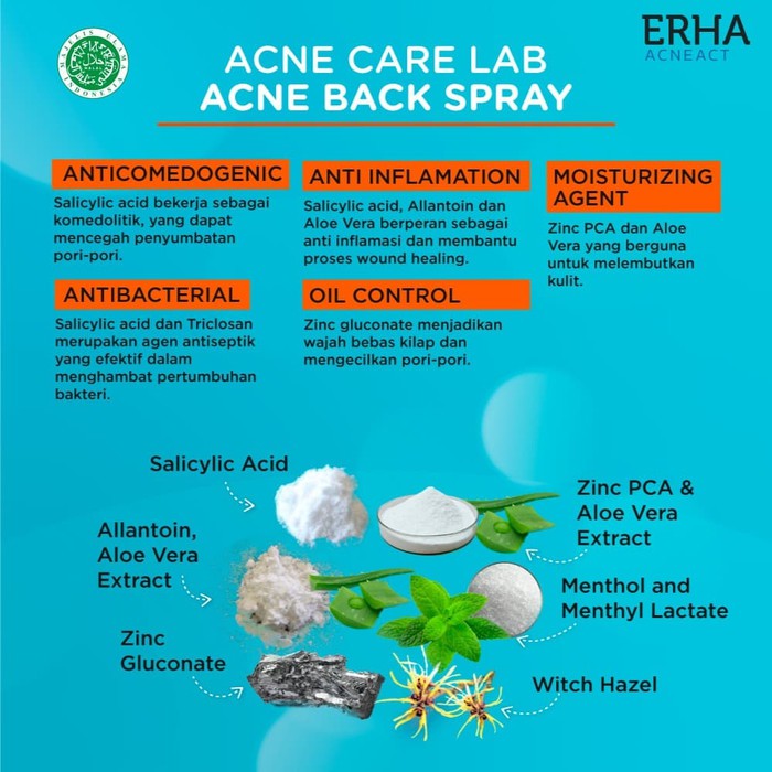 ERHA Acne Back Spray BHA &amp; Allantoin 100 ml - Obat Jerawat Punggung