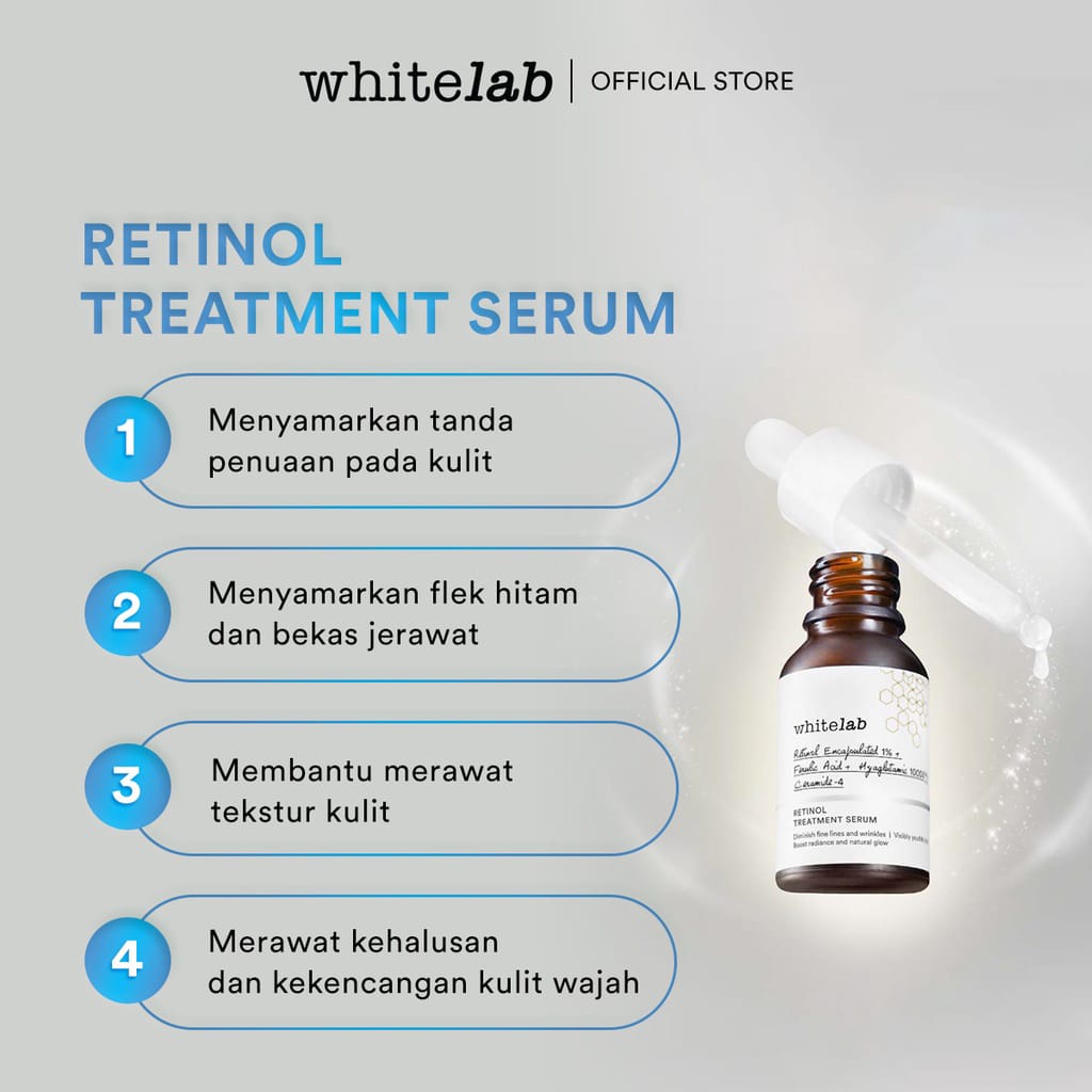 Whitelab Retinol Treatment Serum - Serum Anti Aging Kaya Antioksidan Samarkan Garis Halus Dan Flek Hitam