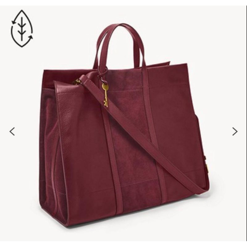 Fossil Carmen Tote Bag Claret Red
