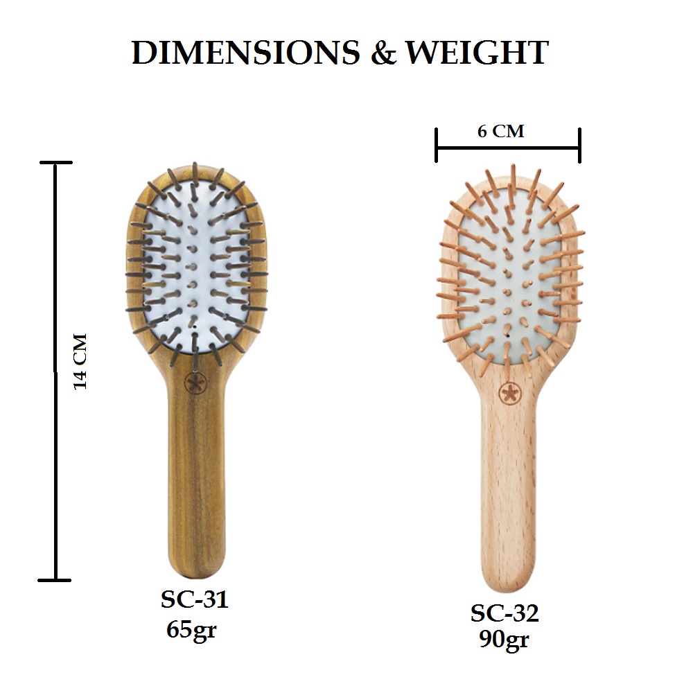 SMATE Hair Care Massage Comb - Sisir Rambut Pemijat Kulit Kepala Bahan Kayu Asli Alami dan Ringan