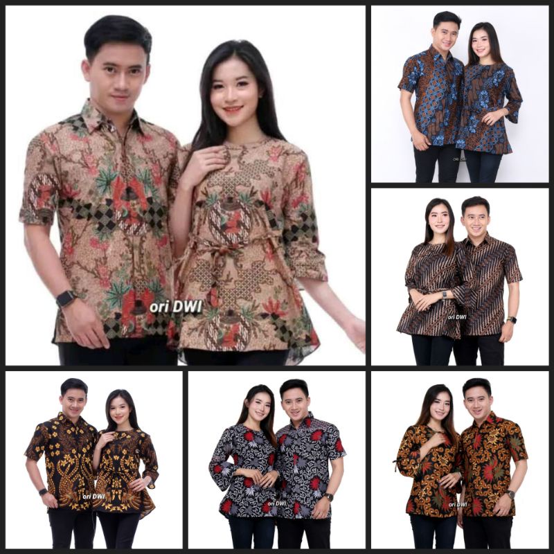 BAJU BATIK COUPLE SARIMBIT KAPEL PASANGAN KAPELAN SERAGAM KERJA COUPEL COPEL PRIA WANITA PREMIUM