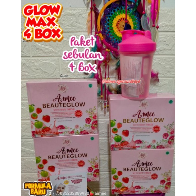 (4 box paket sebulan) AIMEE BEAUTEGLOW COLLAGEN kolagen drink DNA SALMON | minuman pemutih | minuman