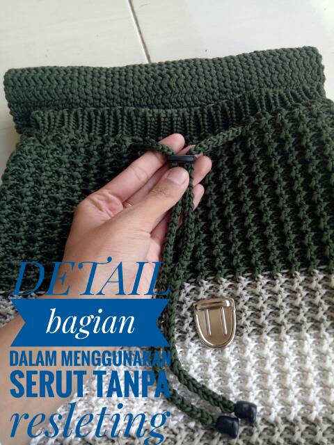 Tas gendong rajut murah berkualitas / tas punggung karakter keroppy rajutan murah / tas anak keropi