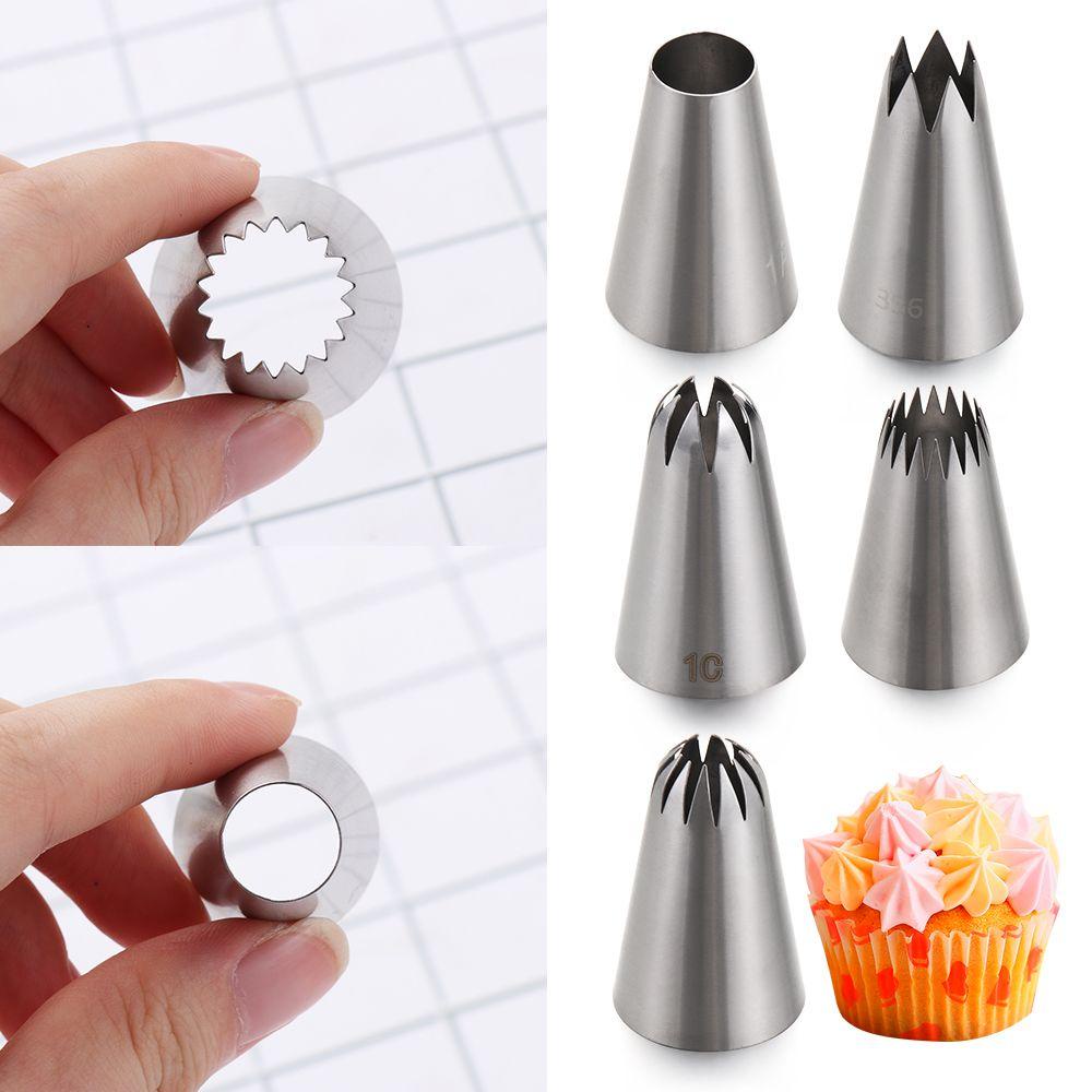 Solighter 5PCS Icing Piping Nozzle Bunga Bakery Pastry Tips Stainless Steel Aksesoris Dapur Cetakan Kue