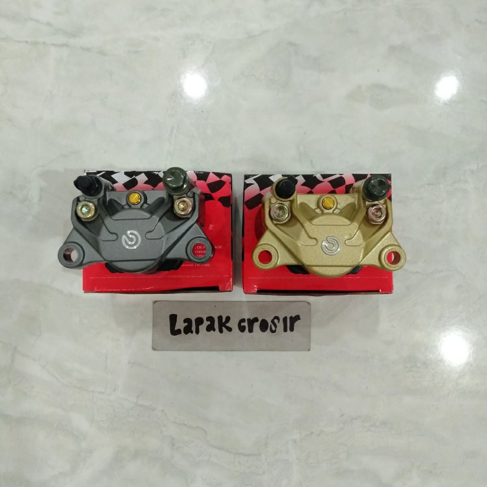 BARU KALIPER BREMBO 2 PISTON BIG LOGO NEW THAILAND GREY TITANIUM P34 1