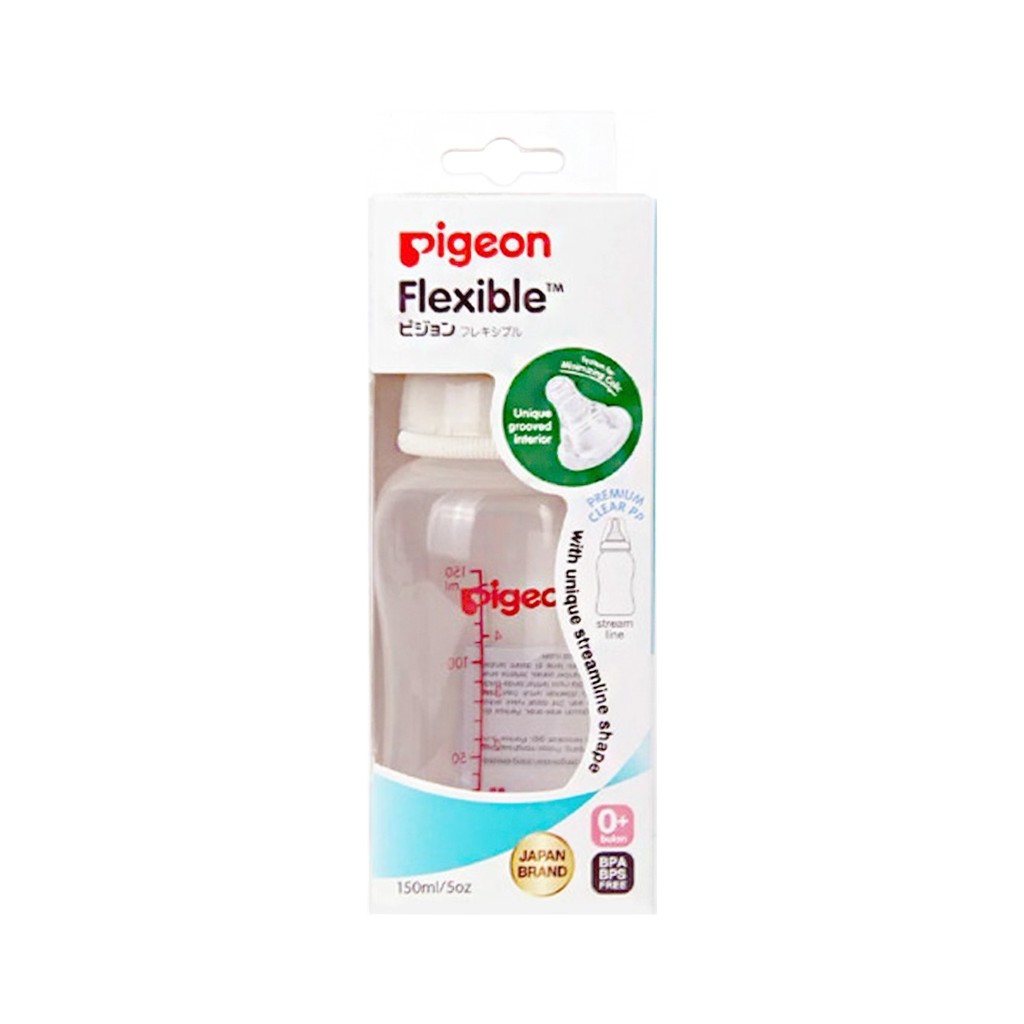 Pigeon Botol Susu Flexible Peristaltic Premium Crystal Clear PP Streamline Bottle 150ml