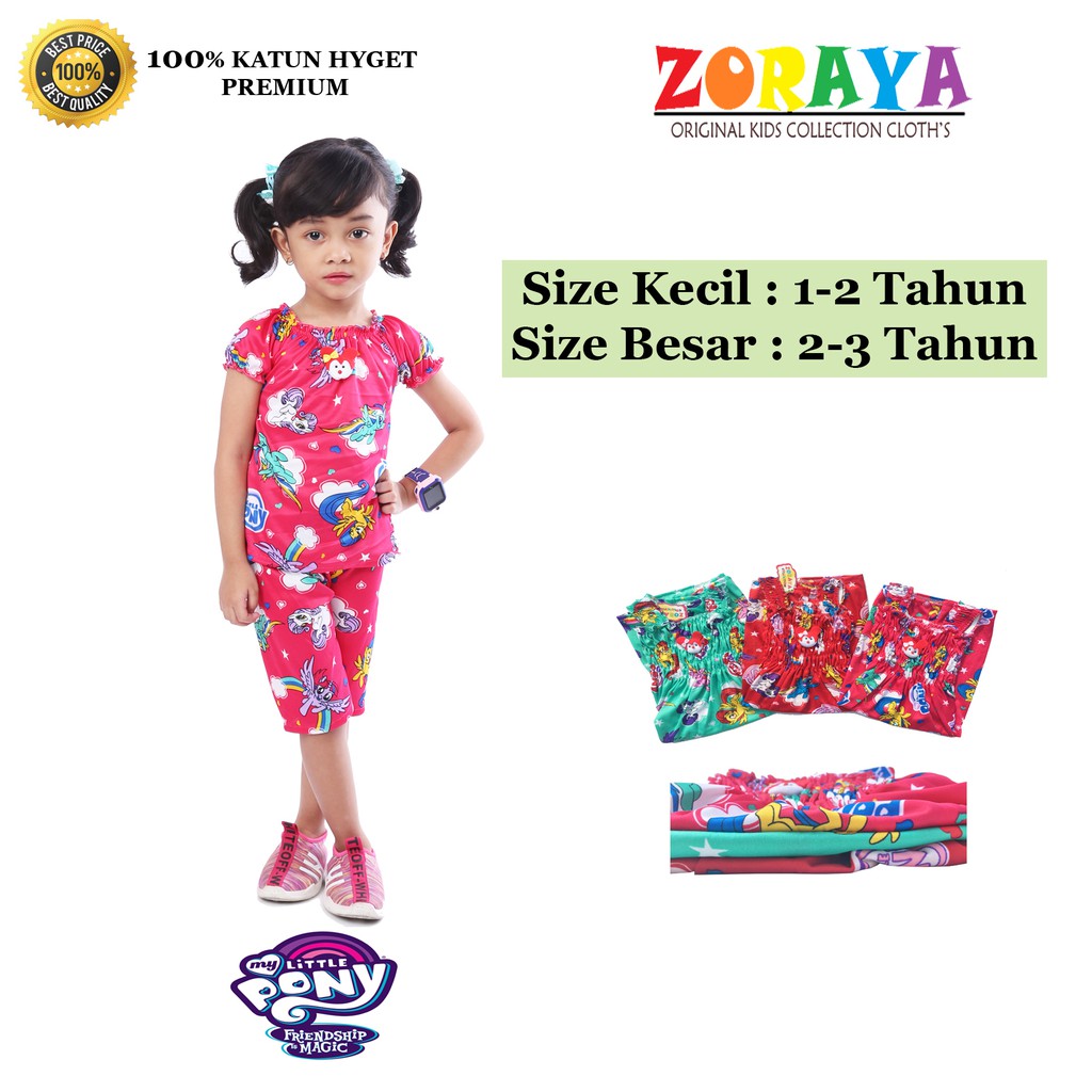  COD Setelan Anak  Perempuan  Kuda Little Pony Poni Baju 