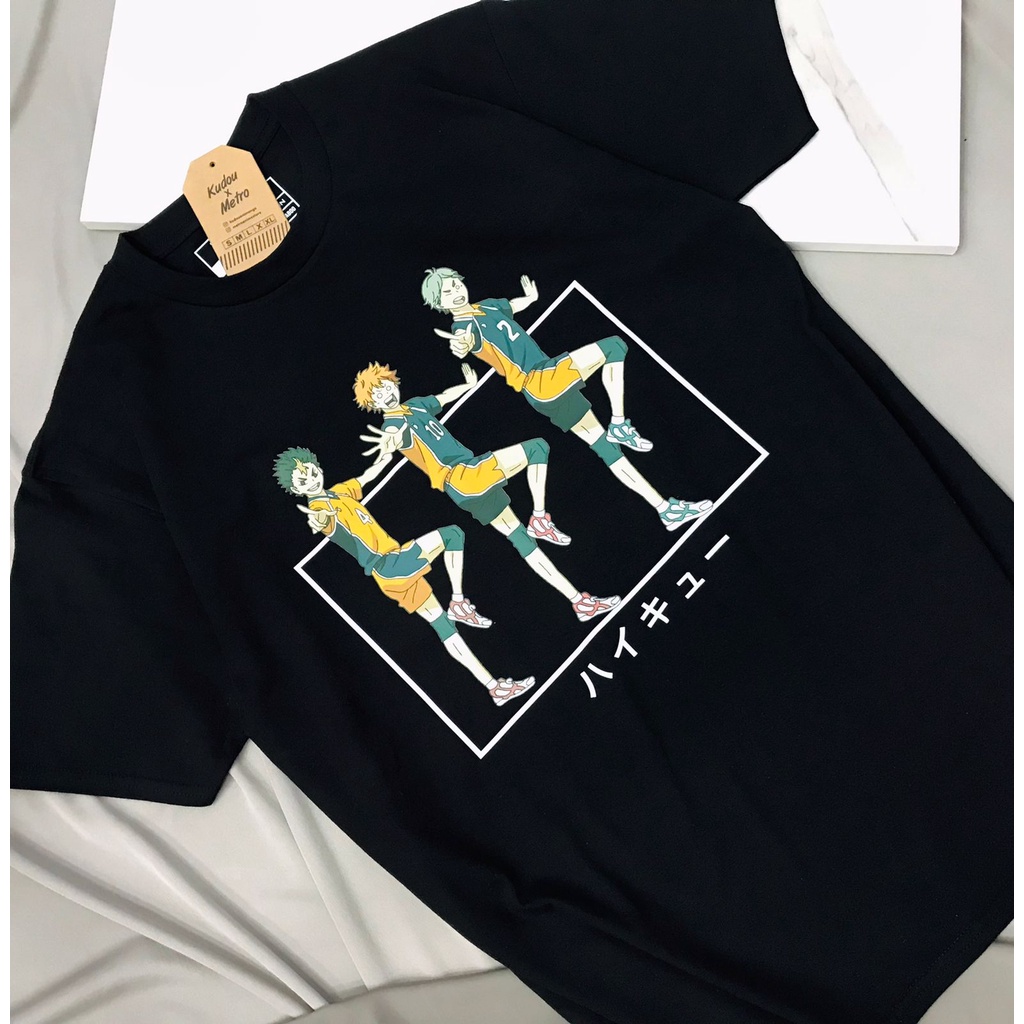 Tshirt Trio Baka Karasuno Anime Manga Haikyuu Premium Unisex