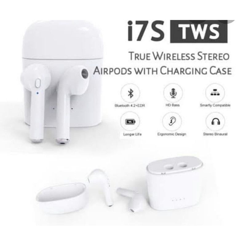 Headset bluetooth i7s earphone support ios & android