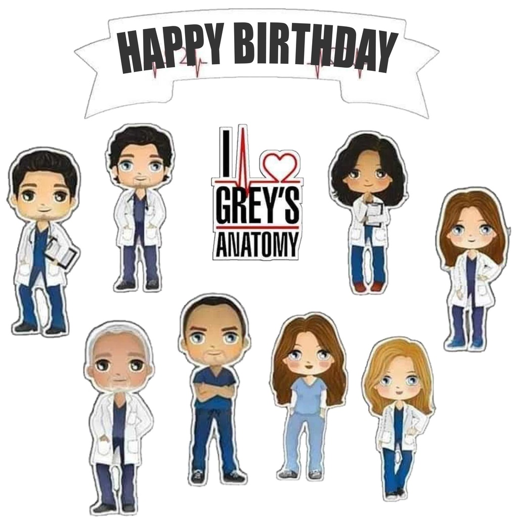 

TOPPER CAKE CUSTOM TOPPER ULANG TAHUN / HIASAN KUE GREYS ANATOMY